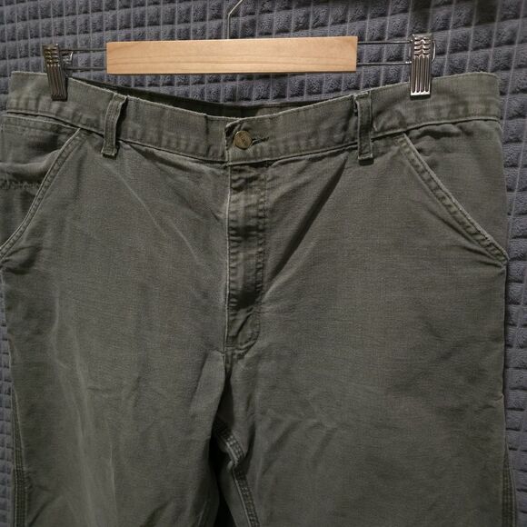 Carhartt Canvas Carpenter Work Pants 38x32 Mens Gray Cargo Cotton Jeans Utility - Picture 3 of 16